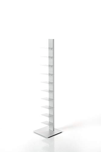 ZStyle BBB ITALIA Libreria SAPIENS a colonna verticale scaffale autoportante con ripiani (152 cm, Bianco)