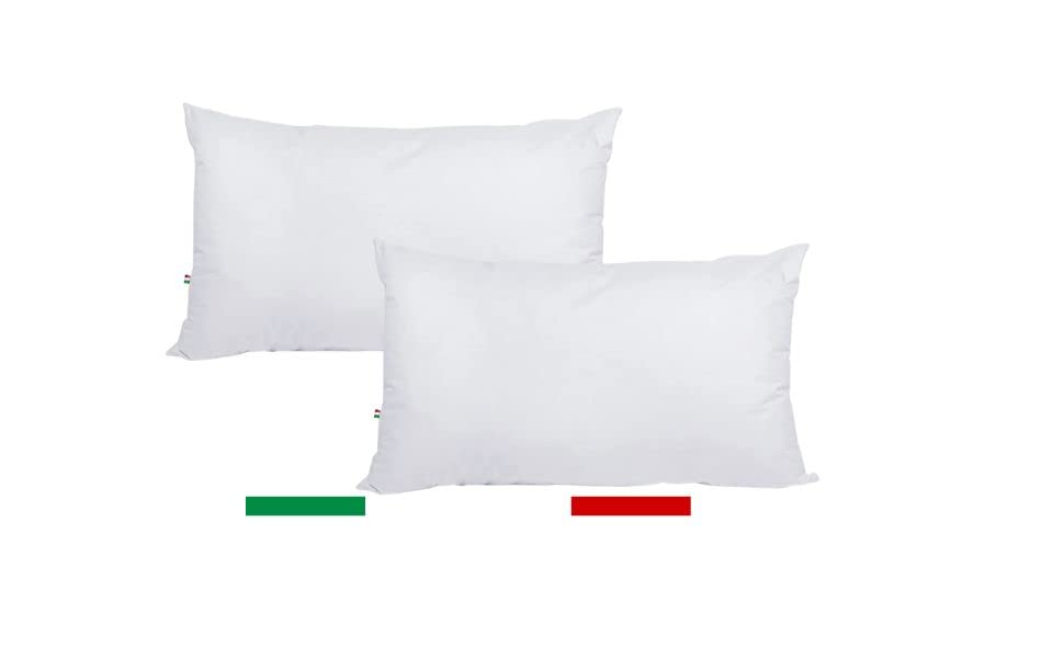 GM Soft Cloud Cuscini Letto 40x70 Guanciali per dormire 2 pezzi rivestimento 100% cotone fresco lavabile anallergico e traspirante Made in Italy