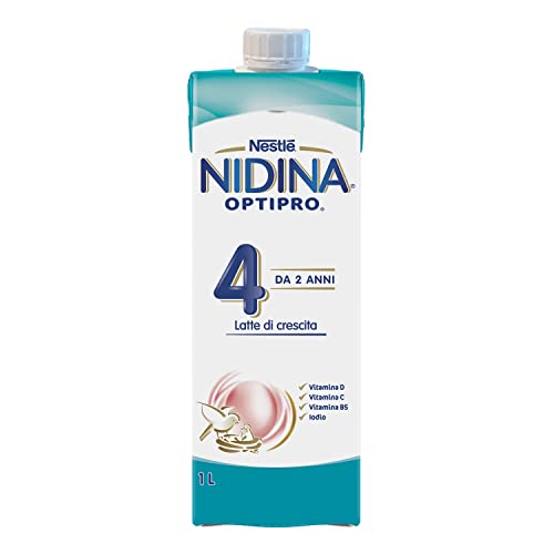 NESTLÉ NIDINA Optipro 4 Latte di Crescita liquido da 24 mesi, 4 Brick da 1 L (4 L)