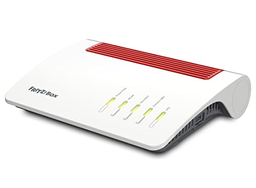 AVM FRITZ!Box 5590 Fiber (Wi-Fi 6 modem in fibra ottica (WLAN AX), fino a 2.400 Mbit/s (5 GHz) e 1.200 Mbit/s (2,4 GHz), rete Wi-Fi, base DECT, porta 2,5 Gigabit, bianco, adatto per la Germania)