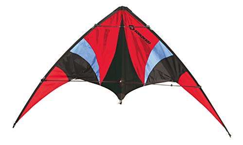 Schildkröt Stunt Kite 140, Aquilone Acrobatico a Due Linee, 10 anni, 74x140 cm, Cavi in ​​Poliestere da 25 kp, 2x30 m su Bobine, Beaufort 2-5