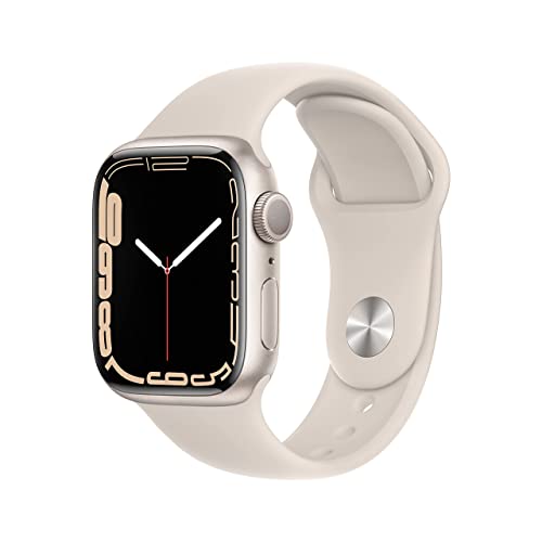 Apple Watch Serie 7 (GPS, 41MM) - Custodia in Alluminio Starlight con Cinturino Sportivo Starlight (Ricondizionato)