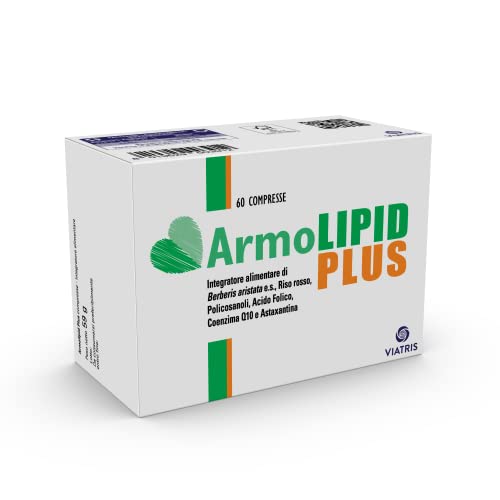 ArmoLIPID Plus Integratore Alimentare con Riso Rosso, Policosanoli, Acido Folico, Coenzima Q10 E Astaxantina e Berberis Aristata E.S 60 Compresse