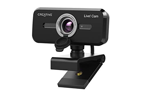 CREATIVE Live! Cam Sync 1080p V2 Full HD Webcam USB grandangolare con disattivazione automatica dell'audio e riduzione del rumore per videochiamate, doppio microfono integrato, per zoom, Skype
