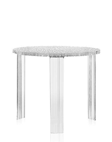 Kartell T-Table Tavolino, PMMA Trasparente o colorato in Massa, Cristallo, 50 x 50 x 44 cm