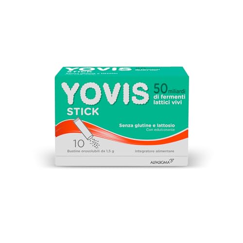 YOVIS Stick, Probiotici per il Benessere Intestinale, 50 Miliardi di Fermenti Lattici Vivi, Senza Glutilne e Lattosio, 10 Bustine Orosolubili