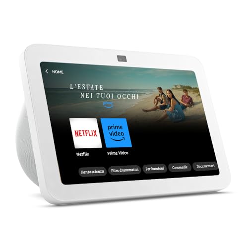 Nuovo Echo Show 8 (3ª gen., modello 2023) | Schermo touch intelligente HD con audio spaziale, hub per Casa Intelligente e Alexa | Bianco ghiaccio