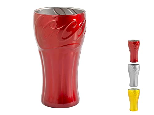 Pasabahce Coca Cola Bicchiere Colori Assortiti, Oro, Rosso e Silver, cl37