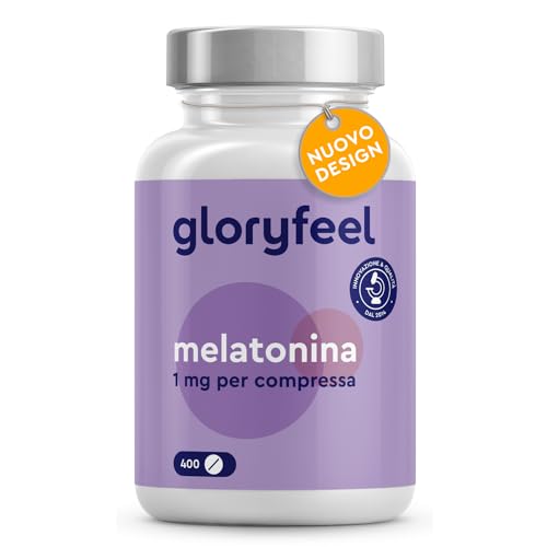 Melatonina Forte Pura, 400 Compresse, 1 mg per compressa, Scorta + 12 mesi, per Dormire, Integratore per Riposare Meglio, Testato in Laboratorio
