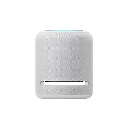 Echo Studio | Il nostro altoparlante Wi-Fi e Bluetooth con il migliore audio di sempre, con Dolby Atmos, audio spaziale, hub per Casa Intelligente e Alexa | Bianco ghiaccio