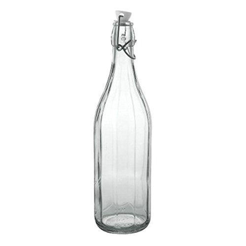 Set 6 pezzi Bottiglia vintage Cerve Milly da 1 litro elegante con tappo meccanico ermetico per acqua olio bevande preparazione e conserva cocktail
