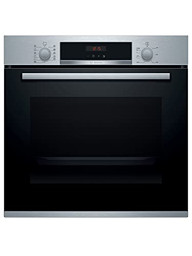 Bosch HBA574BR00 Serie 4, Forno da incasso, Pirolisi: pulizia del forno senza sforzo, Display LED rosso, 10 programmi, Acciaio, 60 x 60 cm, Versione Esclusiva Amazon