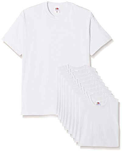 Fruit of the Loom Mens Original Pack, T-Shirt Uomo, Bianco, Medium