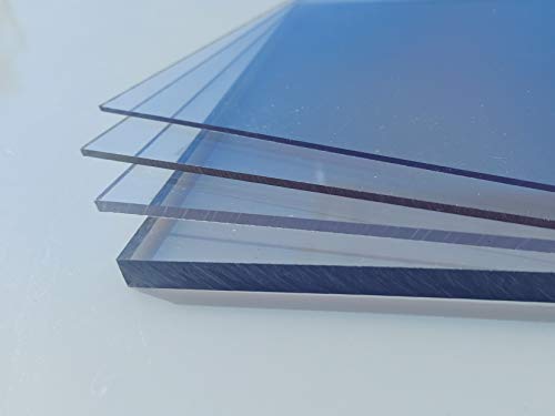 Lastra in policarbonato UV diverse Dimensioni, spessori, trasparente (0,5-20 mm) alt-intech® (PC trasparente 3 mm, 1000 x 600 mm)