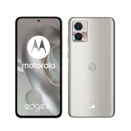 Motorola Moto Edge 30 Neo (Display 6.2' 120Hz OLED FHD+, 5G, Dual Camera 64MP, Qualcomm Snapdragon 695, batteria 4020 mAh, 8/128 GB, Dual SIM, Android 12, Cover Inclusa), Silver