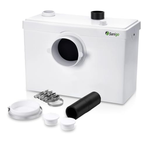 Sanigo SANI600 Grinder Sanitario, Pompa Automatica per Eliminare le Acque Usee, Silenzioso, 3/1 ingressi per WC lavabo 600 W