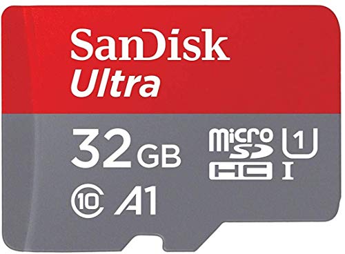 SanDisk Ultra 32 GB microSDHC Memory Card + SD Adapter with A1 App Performance Up to 98 MB/s, Class 10, U1