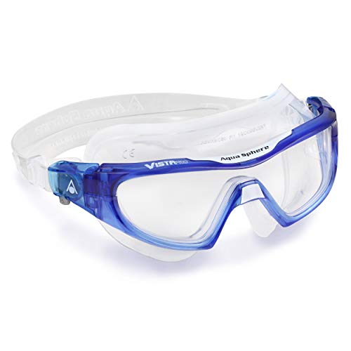 Aquasphere Vista Pro Maschera/Occhialini Da Nuoto Trasparente, Lente a Specchio in Titanio Blu