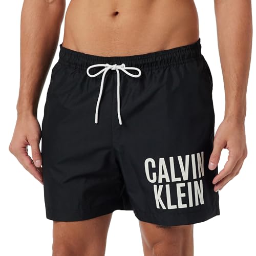 Calvin Klein Pantaloncino da Bagno Uomo Medium Drawstring Lungo, Nero (PVH Black), M