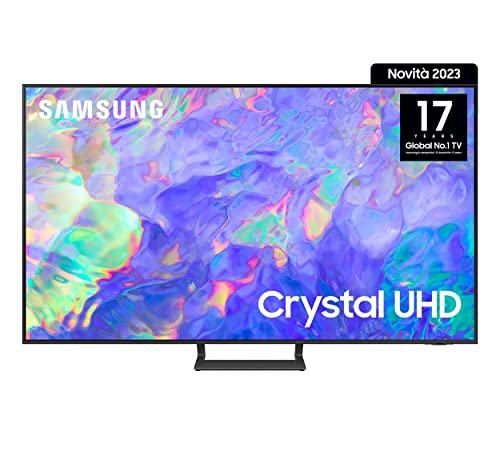 Samsung TV UE75CU8570UXZT Crystal UHD 4K, Smart TV 75' Dynamic Crystal color, HDR, OTS Lite, AirSlim Design, Integrato con Bixby e Alexa compatibile con Google Assistant, Titan Gray 2023
