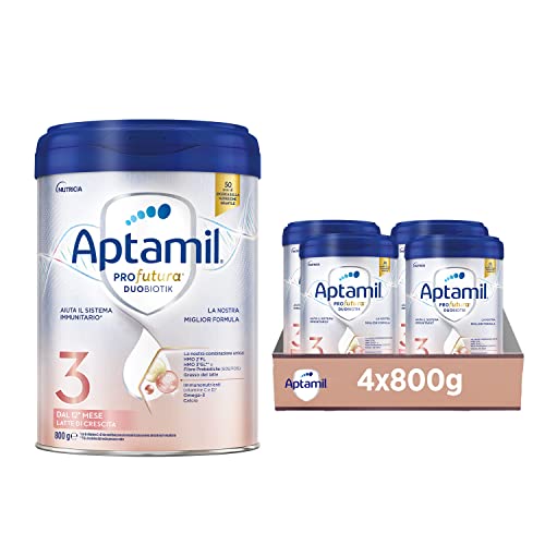 APTAMIL PROFUTURA Duobiotik 3 - Latte di Crescita in Polvere per bambini dal 12° mese - 3200 grammi (4 confezioni da 800g)