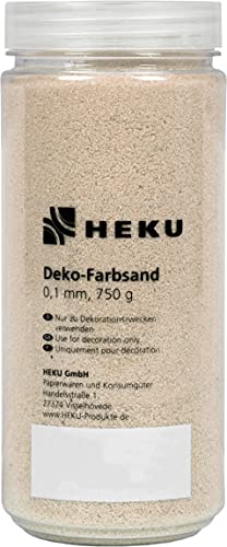 Heku 30330-02: Sabbia Decorativa/Colorata, 750 g, in Barattolo richiudibile, Crema, 750g / Körnung 0,1mm