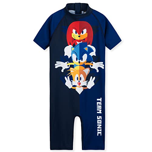 Sonic The Hedgehog Costume Piscina Bambino Costume Bambino Mare 3-10 Anni Costume da Bagno Bambino Muta Bimbo Nuoto con Personaggi Sonic Regali per Gamer (Blu Scuro, 7-8 Anni)