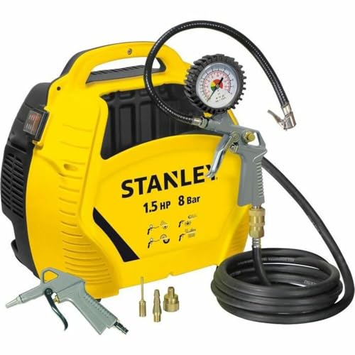 Stanley Compressore D'Aria Con Acessori 1100 W, 230 V, Rumorosità 97 Db, Giallo Nero, 33 X 26 X 33.5 Cm