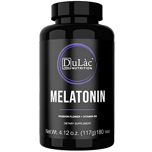 Melatonina per dormire 1 mg Dulàc, 180 compresse con Melatonina pura, Passiflora e Vitamina B6, Made in Italy