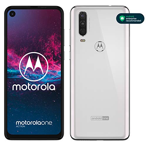 Motorola One Action, Display CinemaVision 6.3' FHD+, 128 GB Espandibili, Tripla fotocamera con Action Cam dedicata (12MP+16MP+5MP), Dual Sim, Android 9 Pie - Bianco