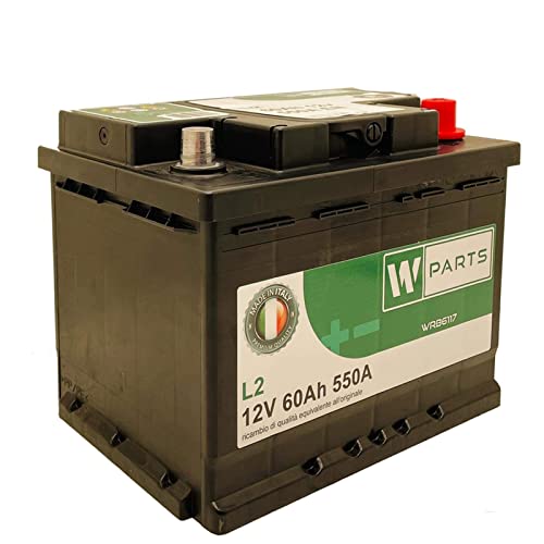 W-Parts Batteria Auto 60 Ah Potenziata - 550 A EN spunto | Garanzia Italia | 242 x 175 x 190 | 60Ah