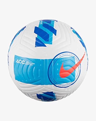 Nike Serie A Flight, Pallone da Calcio ricreativo Unisex-Adulto, White/Light Blue/Bright Crimson, 5