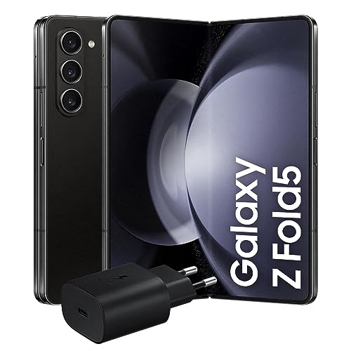 Samsung Galaxy Z Fold5 Smartphone Pieghevole, Caricatore Incluso, RAM 12GB, 256GB, Sim Free Android, Fotocamera 50MP, Display 6,2'/7,6' Dynamic AMOLED 2X, Phantom Black 2023 [Versione italiana]