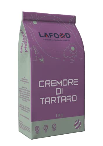 Cremor Tartaro 100% Naturale – 1KG - Lafood - Lievito alimentare secco - PRODOTTO PURO AD USO ALIMENTARE - E336