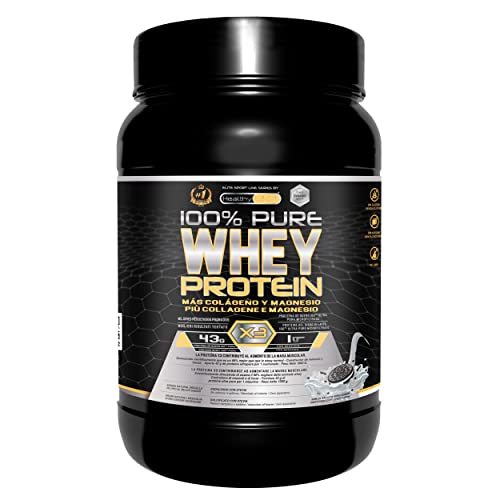 Healthy FUSION Whey Protein Isolate 100% Pura, Proteine Whey Isolate + Collagene + Magnesio | Per Lo Sviluppo Muscolare, Massa Muscolare Pulita | 1000 g (Biscotti)
