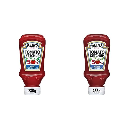Salsa Heinz Tomato Ketchup con 50% in Meno di Sale e Zucchero 235g (Confezione da 2)