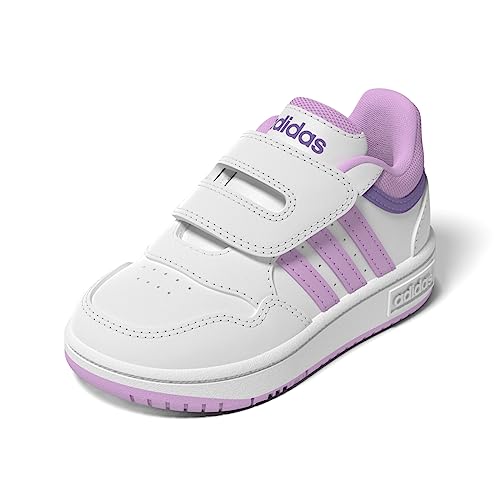 adidas Hoops, Shoes-Low (Non Football) Unisex-Bimbi 0-24, Bianco (Ftwr White/Bliss Lilac/Violet Fusion), 26 EU