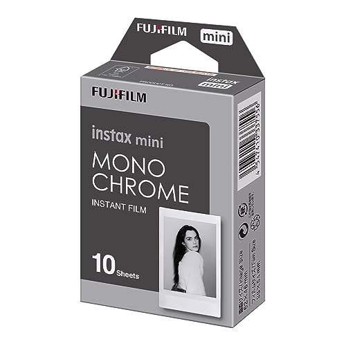 Fujifilm instax mini Film Pellicola Istantanea per Fotocamere Mono Chrome, Formato 46x62 mm, Confezione da 10 Foto