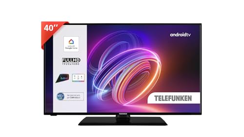 TELEFUNKEN Smart TV 40' Full HD TE40550G54V4DAZ, TV LED 40 Pollici con Google Assistant Integrato, Compatibile con Google Home, Digitale DVB-T2, Dolby Vision HDR10, Android TV, Dolby Audio