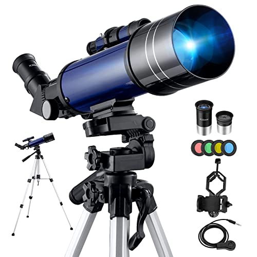 BEBANG Telescopio Astronomico -70mm Telescopio Rifrazione con Specchio Diagonale a 45 ° Può Correggere le Immagini, con Adattatore Telefonico, Filtro lunare, Treppiede Regolabile e Zaino