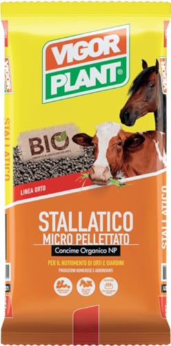 VIGORPLANT Stallatico Pellettato Umidificato Ammendante Ricco di Azoto e Potassio consentito in agrcoltura Biologica - 5 kg Circa