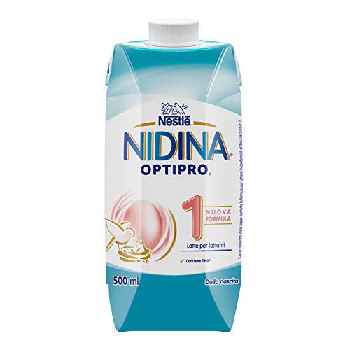 Nestlé Nidina Optipro 1 dalla nascita Latte per lattanti liquido, 12 brick 500ml