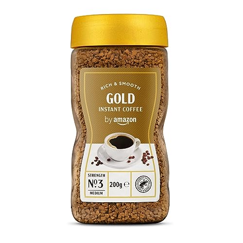 by Amazon Caffè solubile Gold, istantaneo, tostatura media, 200g - Certificato Rainforest Alliance