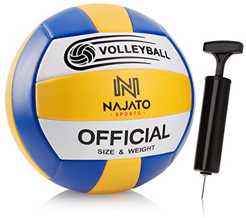 NAJATO Sports Pallone pallavolo - Palla da pallavolo con pompa per pallone - Palla pallavolo resistente per uso esterno e interno