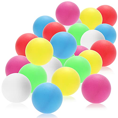 COM-FOUR® 24 palline da ping pong, palline colorate da ping pong di dimensioni standard, palline da gioco per beer-pong e ping pong, palline da allenamento da 40 mm (multicolore)