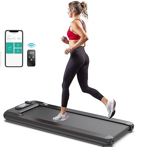 Dskeuzeew Tapis roulant Home Treadmill Con APP, telecomando, schermo LCD di visualizzazione Può essere utilizzato in camere da letto Carico massimo 265 libbre (Nero+App)