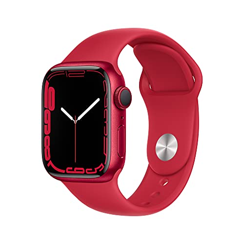 Apple Watch Serie 7 (GPS, 41mm) - Cassa in Alluminio Rosso con Cinturino Sportivo Rosso (Ricondizionato)