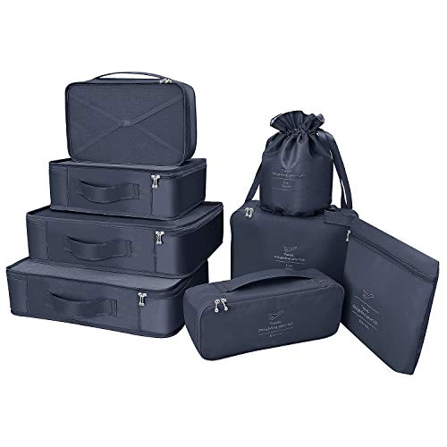 Organizer per valigie 8 pezzi ultimi viaggi organizzatori di viaggio di progettazione includono impermeabile sacchetto di stoccaggio scarpa sacchetti di compressione per il viaggia