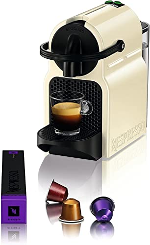 Nespresso by De'Longhi Inissia EN80.CW Macchina da caffè, Sistema Capsule Nespresso, Serbatoio acqua 0.7L, Bianco Crema (Cream White)