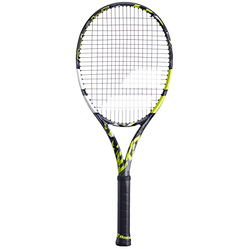 Babolat Pure Aero - Racchetta da tennis con budello bianco Babolat Syn da 16 g a tensione media (presa 4 3/8')